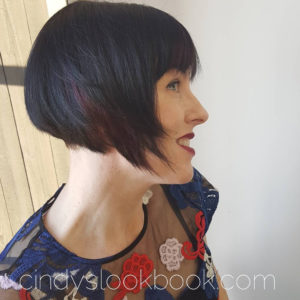Darkest chocolate and wine red on a retro Bob! My favorite things! - Cindy's Lookbook