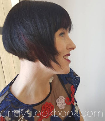 Darkest chocolate and wine red on a retro Bob! My favorite things! - Cindy Wade